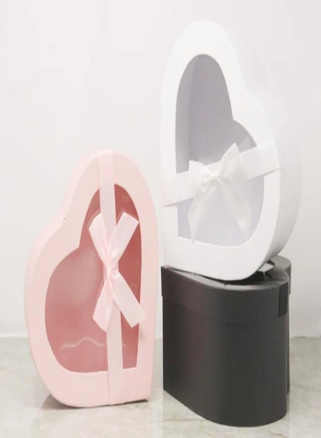 BBJ WRAPS Heart Shaped Boxes for Flowers Packaging with Transparent Window Lids Luxury Gift Box for Floral Arrangement, Set of 3(S/M/L) (Red) - Image 4